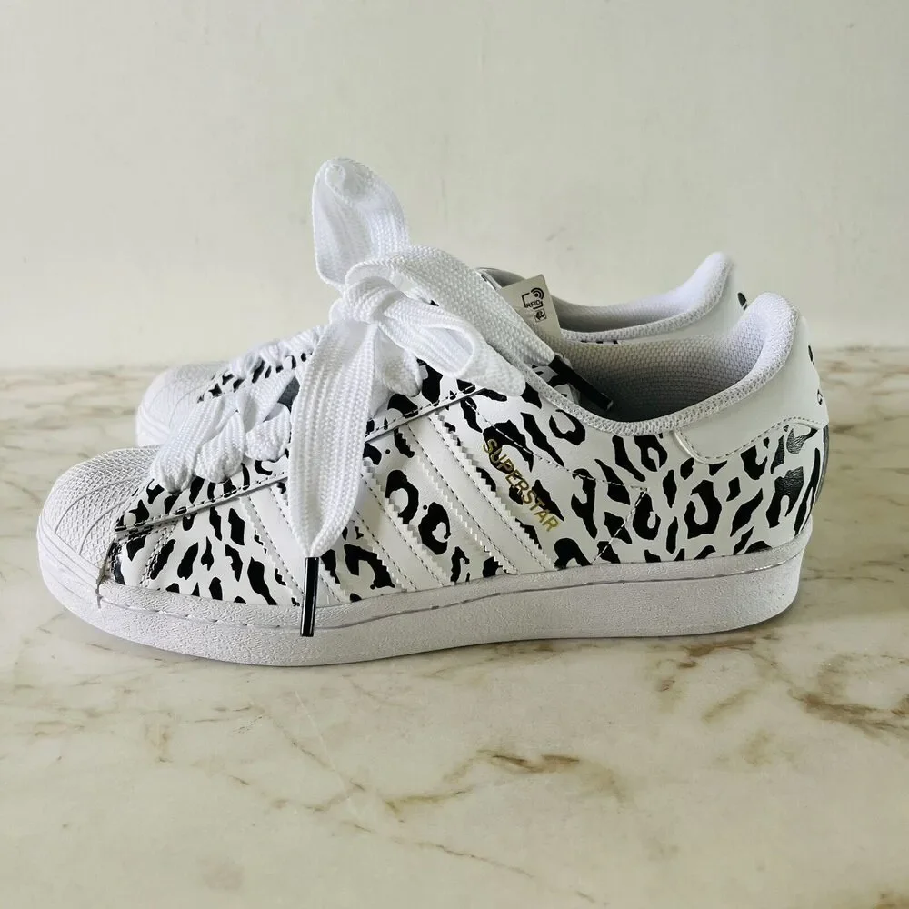 ADIDAS Originals Superstar Cheetah Print Sneakers Cloud White / Core Black- US 8
